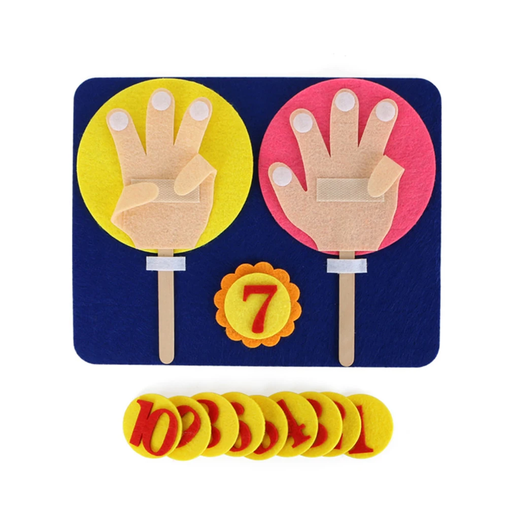  Cute Cloth Finger Counting DIY Math Number Learning Kit Children Educational Toy Finger Numbers Set - 4000016722239