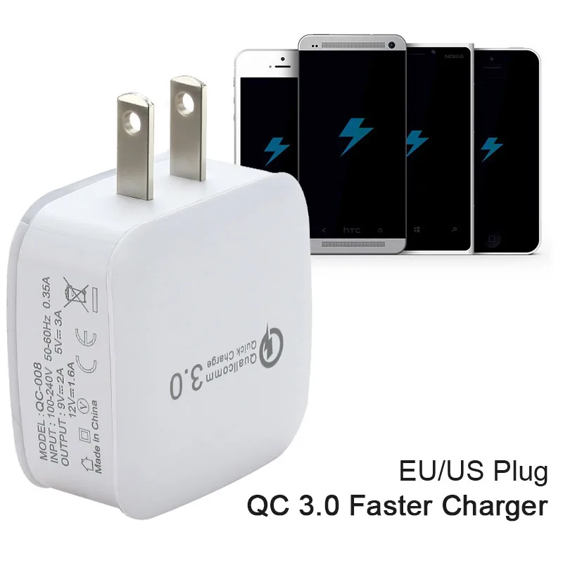 Universal US/EU Plug quick charger 3.0 faster charger plug 5V3A Travel