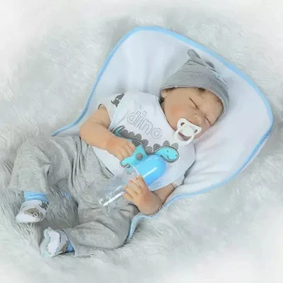 

22inch Cute and Lovely Reborn Baby Doll 100% Handmade Lifelike Newborn Silicone Babies Girl Play Toy For Kids Birthday Gifts