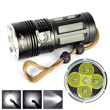 

2019 New High Quality 8000 LM 6T6 5x XML T6 LED Flashlight Torch Lamp 3 Modes 18650 Drop Shipping
