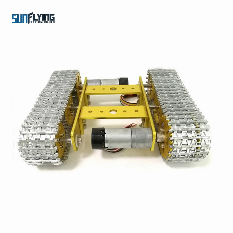 Mini T100 Metal crawler tank chassis DIY smart car Arduino robot with Plastic Track 2 Motors for Robot Platform RC | Игрушки и хобби