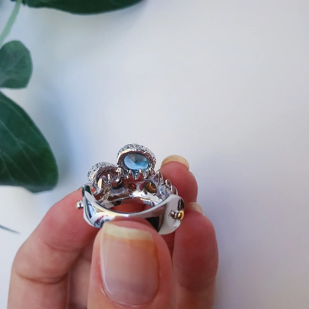 Goede Dreamcarnival 1989 Infinity Kleuren Serie Vrouwen Ring Kaak Ontwerp 2019 Zomer Prachtige Glanzende Zirconia Sieraden Hot WA11644