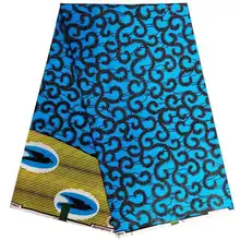 Горячая настоящая Ява хлопчатобумажная восковая ткань синяя птица цветной узор африканская восковая печать ткань нигерийская пейнская восковая Ткань для шитья