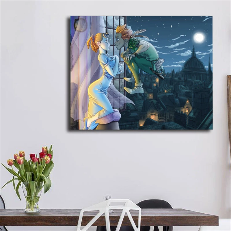GIRDSS Hello Wendy Peter Pan Poster su Tela Wall Art Pittura a Olio Accessori Decorativi Immagini Opere dArte-60X90cm Senza Cornice GIRDSS Hello Wendy Peter Pan Poster su Tela Wall Art Pittura a Olio Accessori Decorativi Immagini Opere dArte-60X90cm Senza Cornice