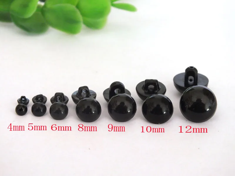 4mm-12mm New  Round Buttons Sewing Shank Eyeball DIY Hand Sewing Doll Toy Eyes--100pcs gift accessories invisible snap dollhoues miniature metal buckles clothing sewing buckle mini buttons diy doll clothes