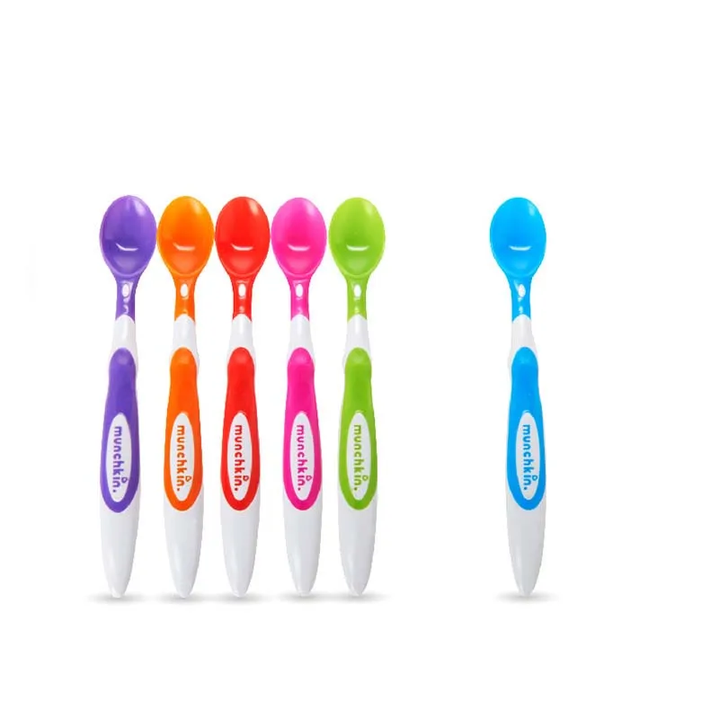 Munchkin 6pcs Baby Colorful Fun Soft Spoons Head Round Design Care Babies Sensitive Gums Comfortable Grasp Shallow Easier Eat Munchkin 6pcs Baby Colorful Fun Soft Spoons Head Round Design Care Babies Sensitive Gums Comfortable Grasp Shallow Easier Eat