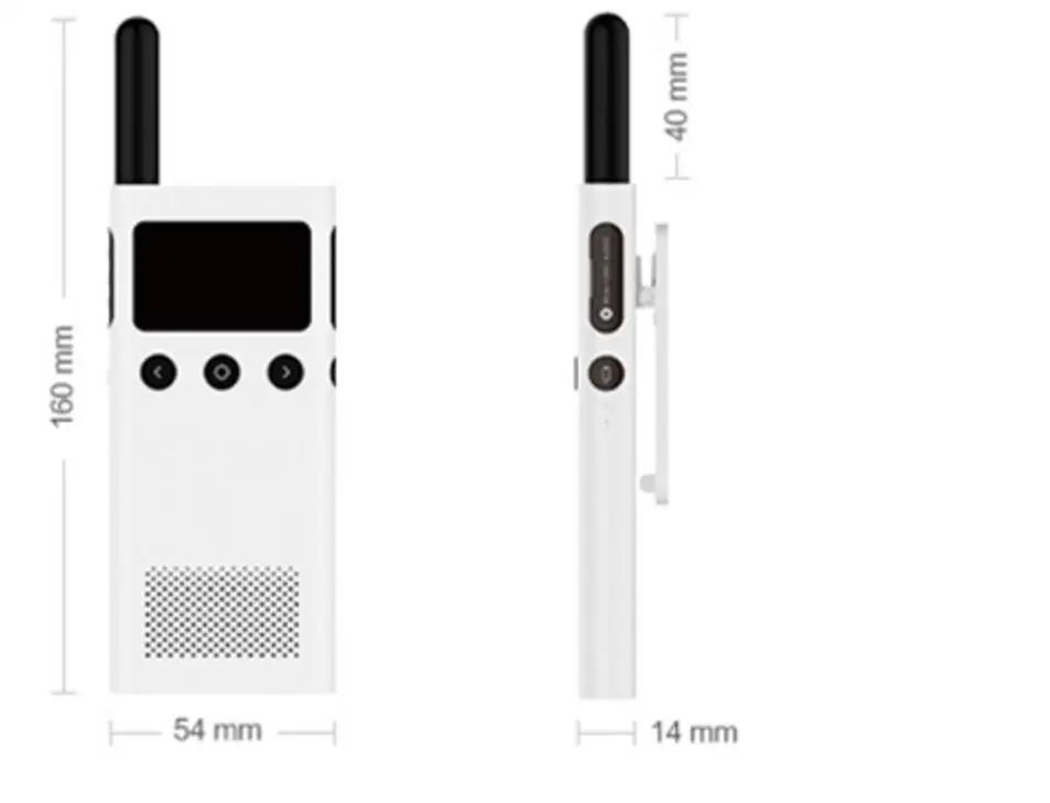 Обновленная версия Xiaomi Mijia Smart Walkie Talkie 1S с fm-радио динамиком в режиме ожидания смартфон приложение расположение поделиться быстро команда Talk
