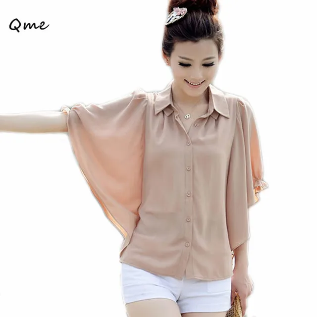 women white shirt batwing top formal blouse large sizes