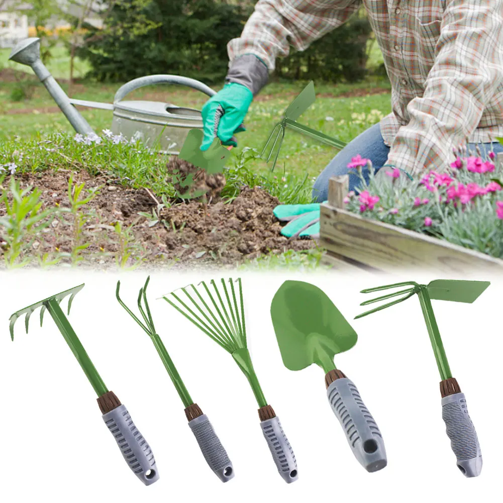 5pcs Gardening Tools Potted Flower Shovel Dual Purpose Hoe Shovel