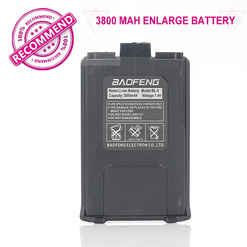 BL 5 Baofeng UV 5R Батарея 3800 мАч Кабель зарядного устройства USB кабель для BF F8 uv 5r uv5r 5RE 5RA