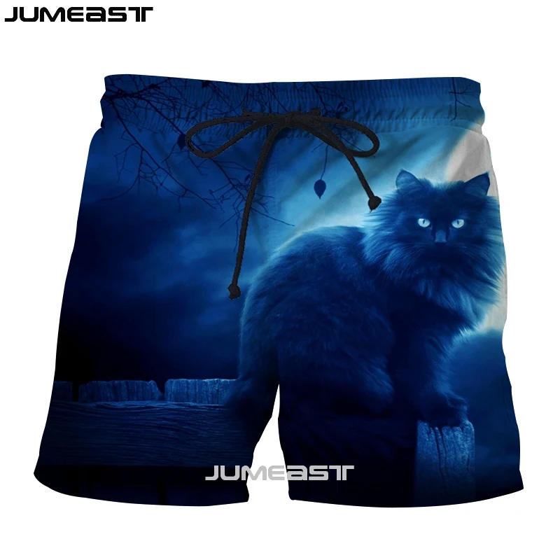 Jumeast бренд для мужчин/для женщин 3D печатных животных шорты для кота мужские шорты для купания новые летние быстросохнущая пляжные повседне