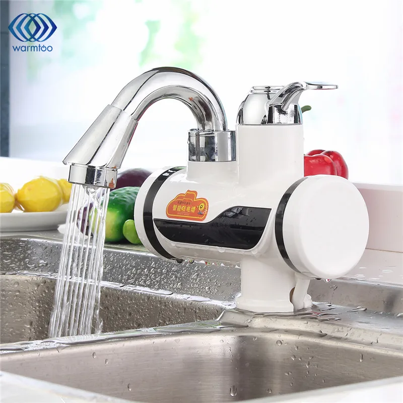 

Warmtoo 220V Instant Tankless LED Digital Electric Kitchen Heater Faucet Deck Mounted Hot Water Tap AU Plug