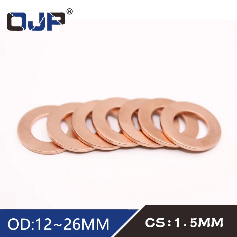 DE Copper Flach Ring Dichtung Washer Shim Ringe M5 M6 M8 M10 M12 M14 Sortiment