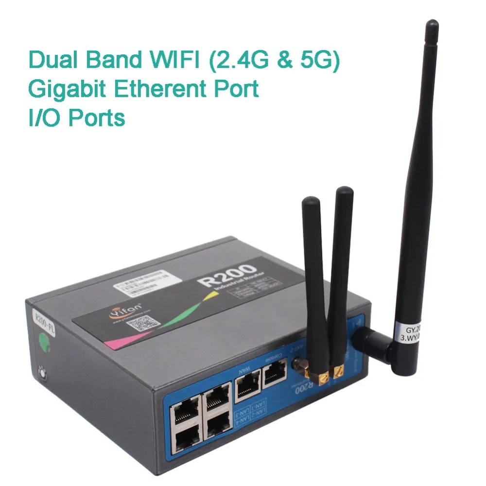 Поддержка балансировки нагрузки 2,4 ГГц 5 ГГц двухдиапазонный wifi Gigabit Ethernet 4G маршрутизатор R200 Промышленные Две сим-карты двойной модуль LTE маршрутизатор