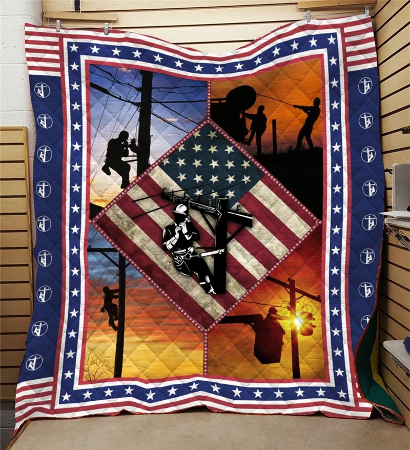

Summer Stevedore Print Quilt For Kids School Adults Bed Soft Warm Thin Blanket Cotton Quilt King Size Wholesale Custom Pattern