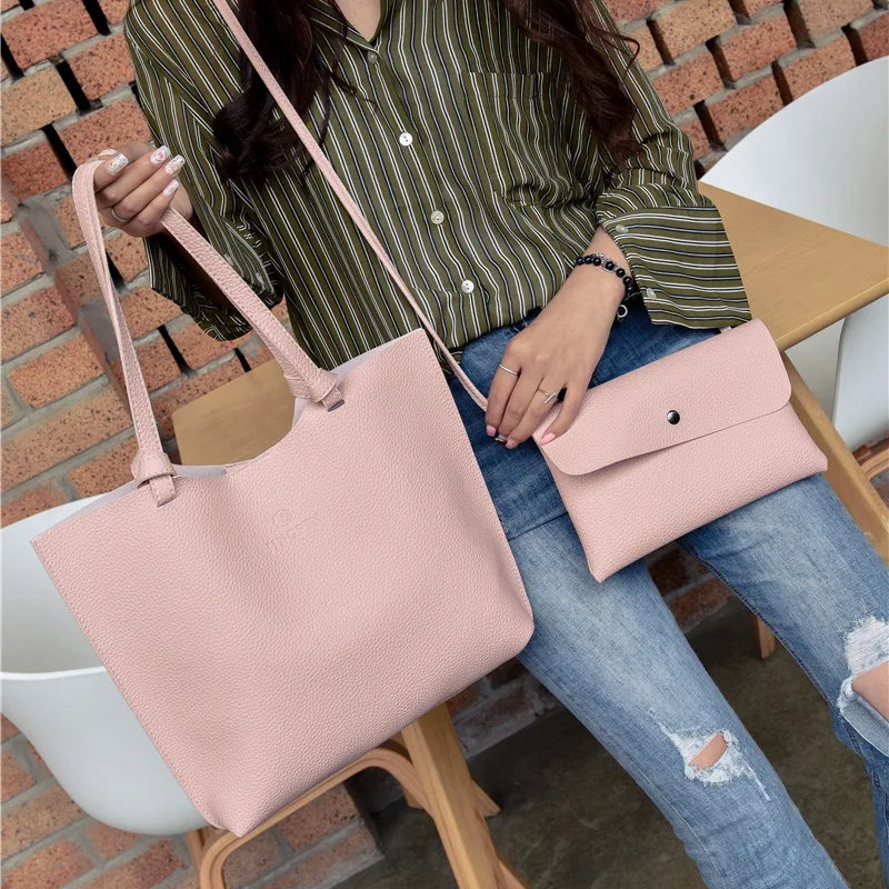 2019 New Fashion 2 Bags Set for Women Leather Handbag Messenger Bags Female Crossbody Bags High Quality Ladies Bags
