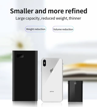 

8000mAh Pover Bank Mobile Power Supply Power Bank PD Quick Charge Powerbank External Battery with Cable for iphone 11 pro