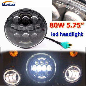 

5.75inch Motorcycle Headlamps 80W Led Headlight Hi/Lo Beam With White DRL for 5 3/4" H4 H13 Led Headlight