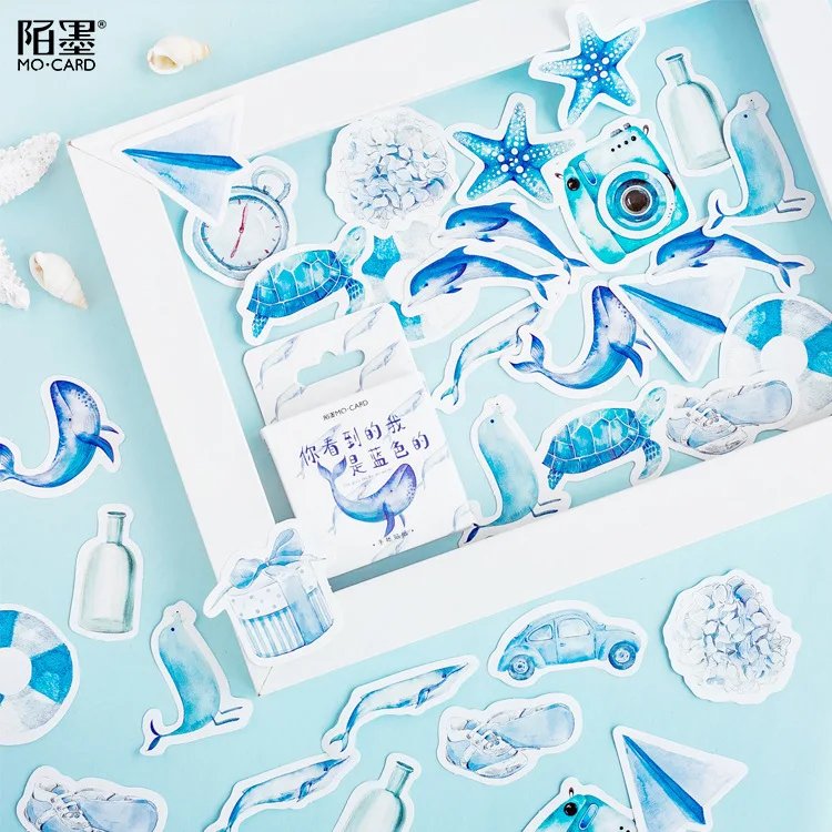 46Pcs/Set I am blue Paper Sticker Decoration DIY Handmade Arts Craft Sticker Christmas gift