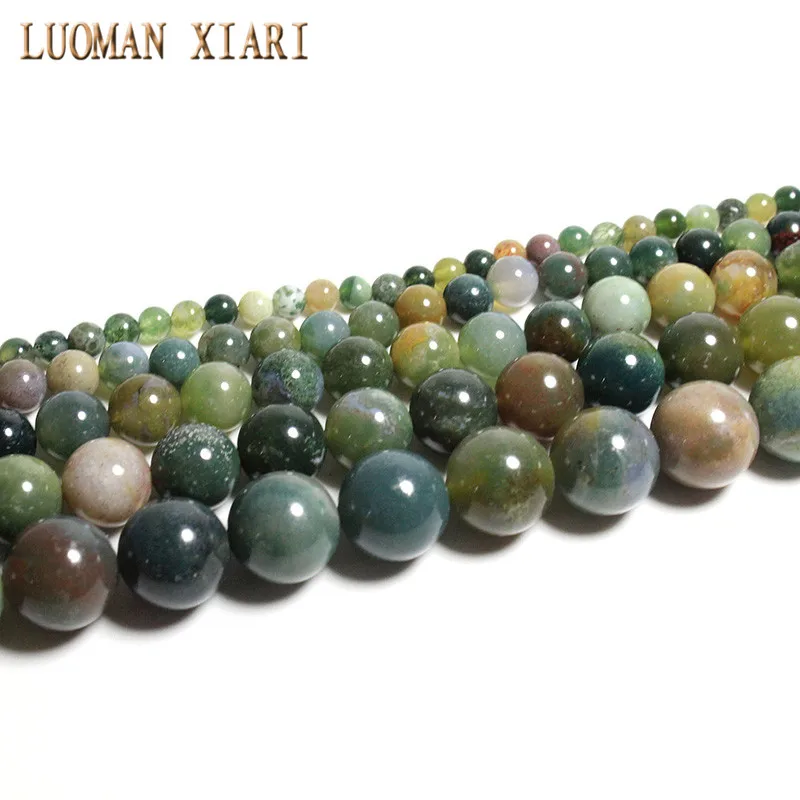 Бусины LUOMAN XIARI из натурального индийского агата круглые камни материал для
