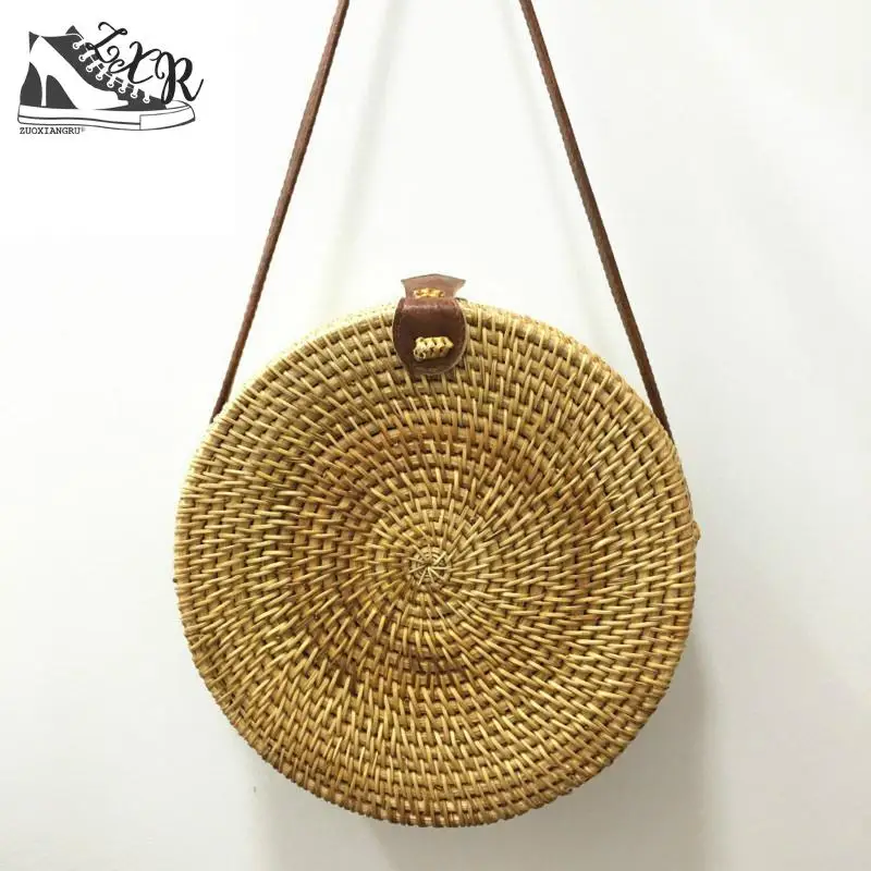

Luxury Designer Women Round Bamboo Bag Summer Straw Bag Travel Clutch Women Famous Brand Luxe Beach Bag For Bamboo Handbags