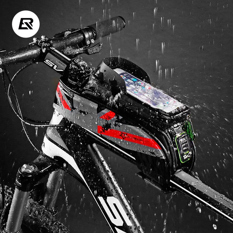 Rockbros передняя топ труба сумка велоспортный велосипедный пакет для мобильного телефона водонепроницаемый сенсорный велосипедные аксессуары