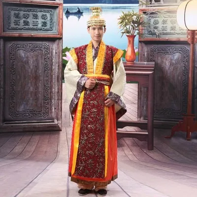 Новинка, костюм императора, одежда hanfu, Мужская одежда, костюм Hanfu Tang hanfu, сценическое шоу - Цвет: Красный