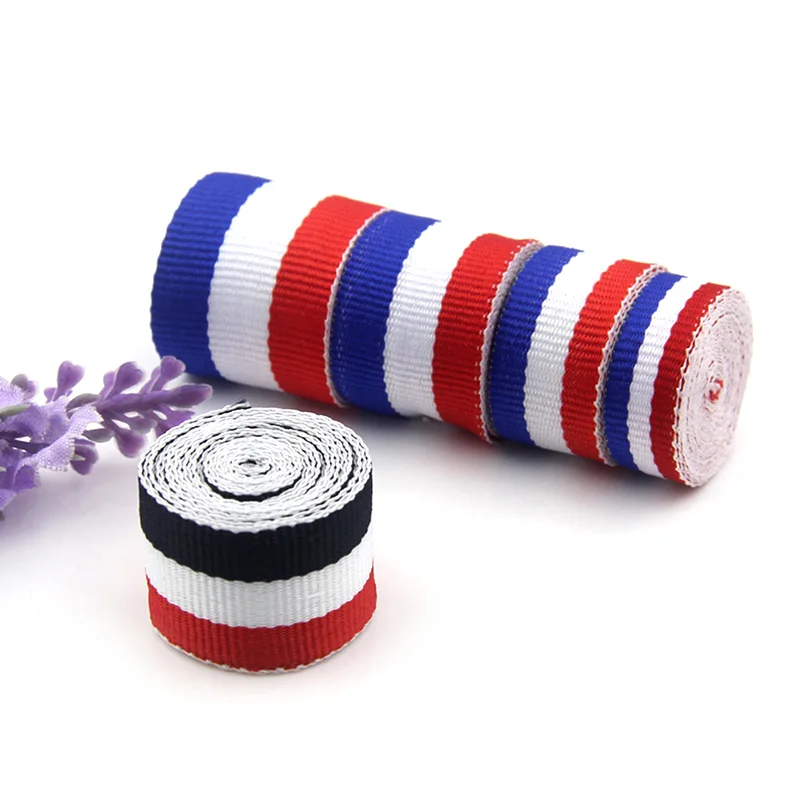 5meter/lot Striped Printed Grosgrain Ribbons Hair Bow DIY Trimming