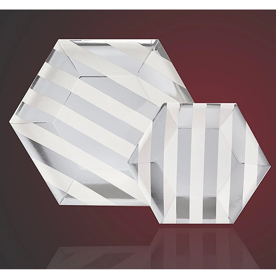 Горячая Распродажа серебряная фольга полосатая серия бумажная соломинка