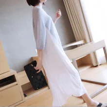 LANMREM Новые Летние Стильные тонкие модные женские хлопковые вязаные шифоновые длинные платья для женщин WF88700 свободный размер
