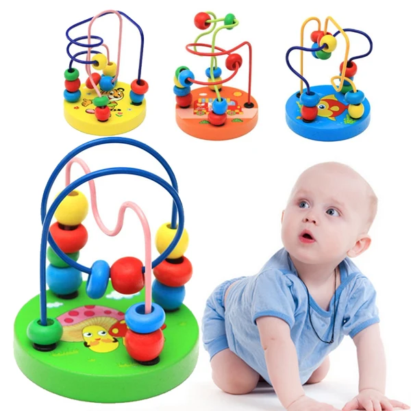 Cartoon Wooden Around Bead Maze Children Baby Intellectual Development