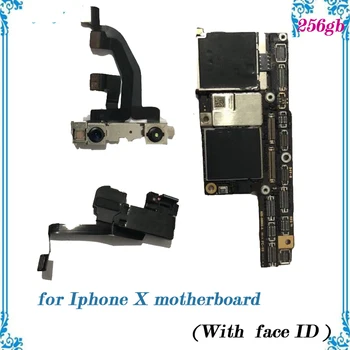 

Factory Unlocked Test Full function for iphone X motherboard 256gb with face id for iphone X mainboard with chips Logic Board