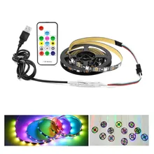 Светодиодный свет под кабинет Пиксельная адресация RGB 5 V USB Мощность встроенный WS2812B Neon мечта Цвет Декор Светильник для шкафа лестницы