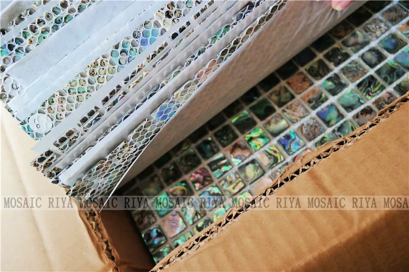 Free Shipping RIYA 15mm abalone paua sea shell natural color shell mosaic tile for interior house decoration wall tile 11pcs/lot