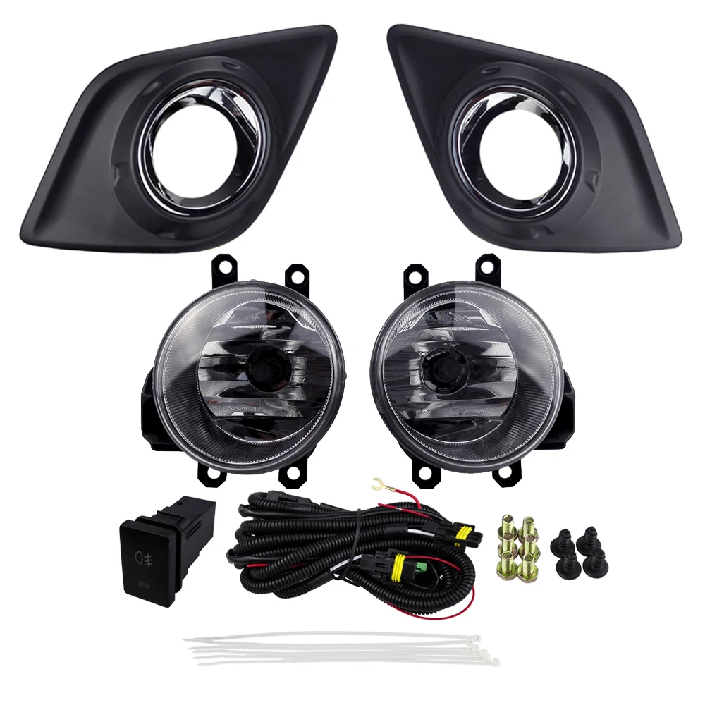 

Auto Accessories Plating Lamp Cover Car Fog Light Assembly for Toyota Hilux Vigo 2015 4300K 12V 55W Left Right Driving Lights