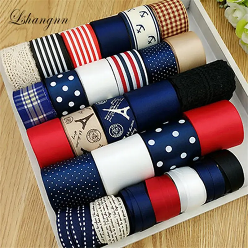 

11 design Diy accessory material accessories bow hairpin cotton lace printe mixed ribbon set Handmade Craft Packing Materia