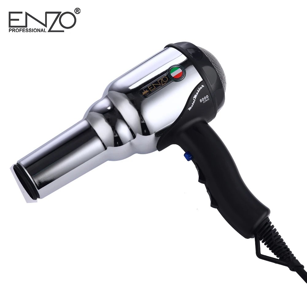 Enzo 8000w Corpo de Metal Volumizer Salon Professional Secador de Cabelo de Íons Negativos Secador de Cabelo Escova Quente/frio com ar Coleta de Bico 17 de beleza profissional secador de cabelo volumizer
