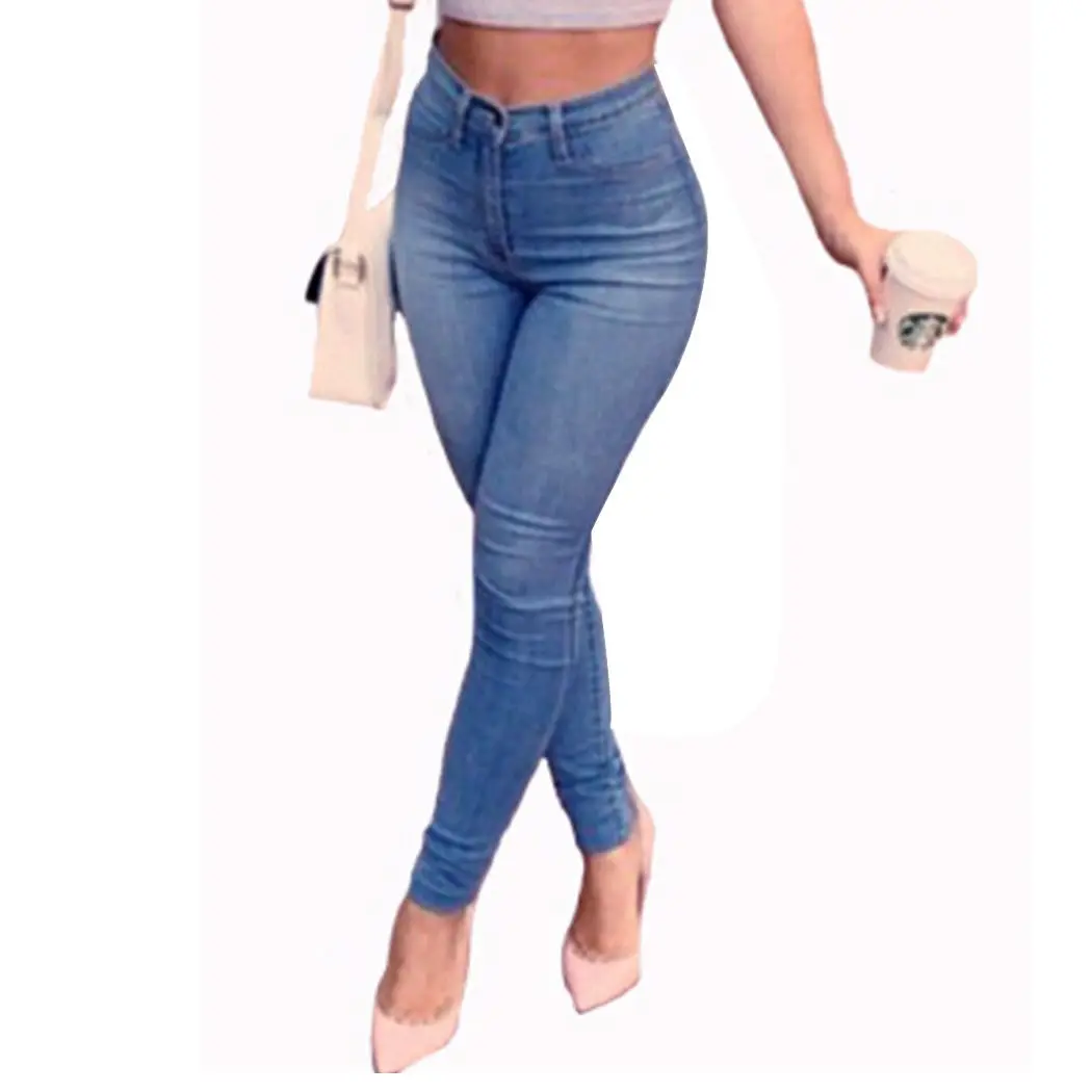 

New 2016 Fashion Women's High Waist Denim Skinny Stretch Pants Soft Slim Pencil Jeans
