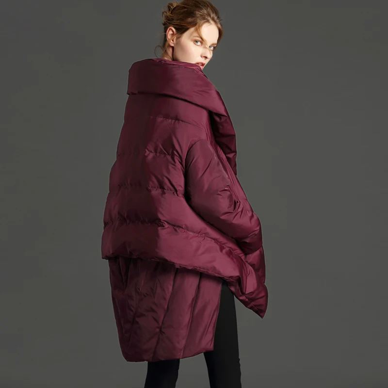 Winter Jacket Women 2019 90% White Duck Down Parkas Loose Warm Thicken Snow Short Outwear Female Fashion Stand Collar Overcoat