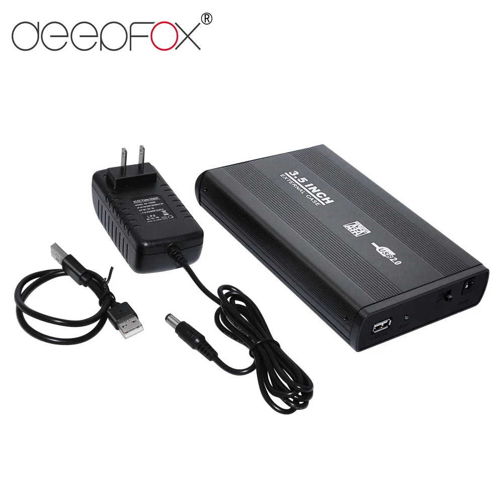 DeepFox 3.5 Inch USB 2.0/USB 3.0 SATA External HDD Disk Hard Drive Enclosure Case Cover External Storage Box Support Hard Drive