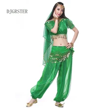 DJGRSTER, новинка, 2 шт., костюм для танца живота, Болливуд, костюм, индийский танец живота, штаны+ топ, женский костюм для танца живота, набор, Племенной Стиль