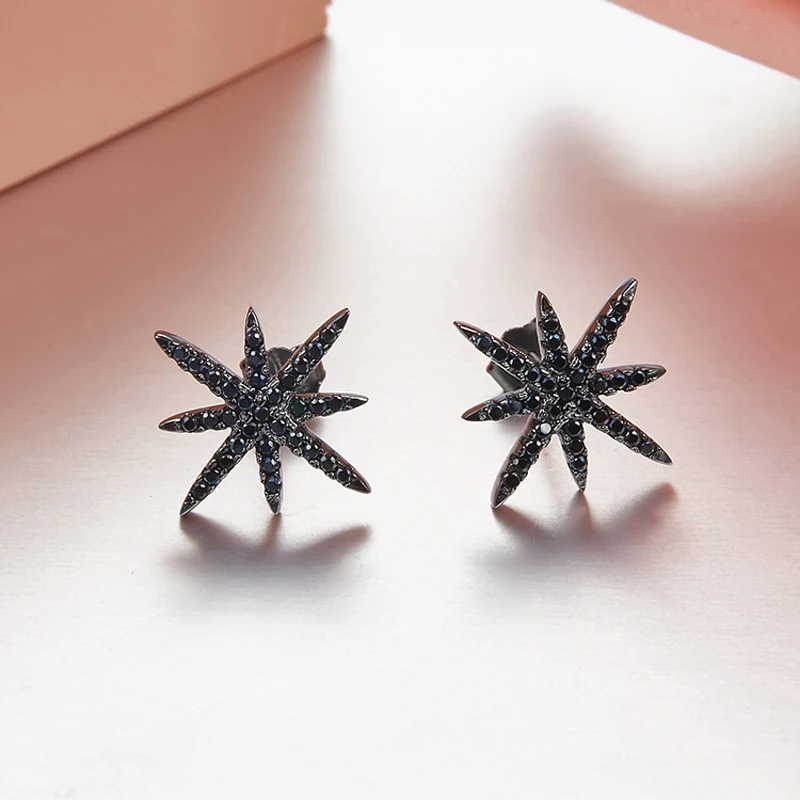 

# [MeiBaPJ]Fashion Simple Personality Rice Word Genuine 925 Sterling Silver Earrings Jewelry AAA Zircon Earrings For Women