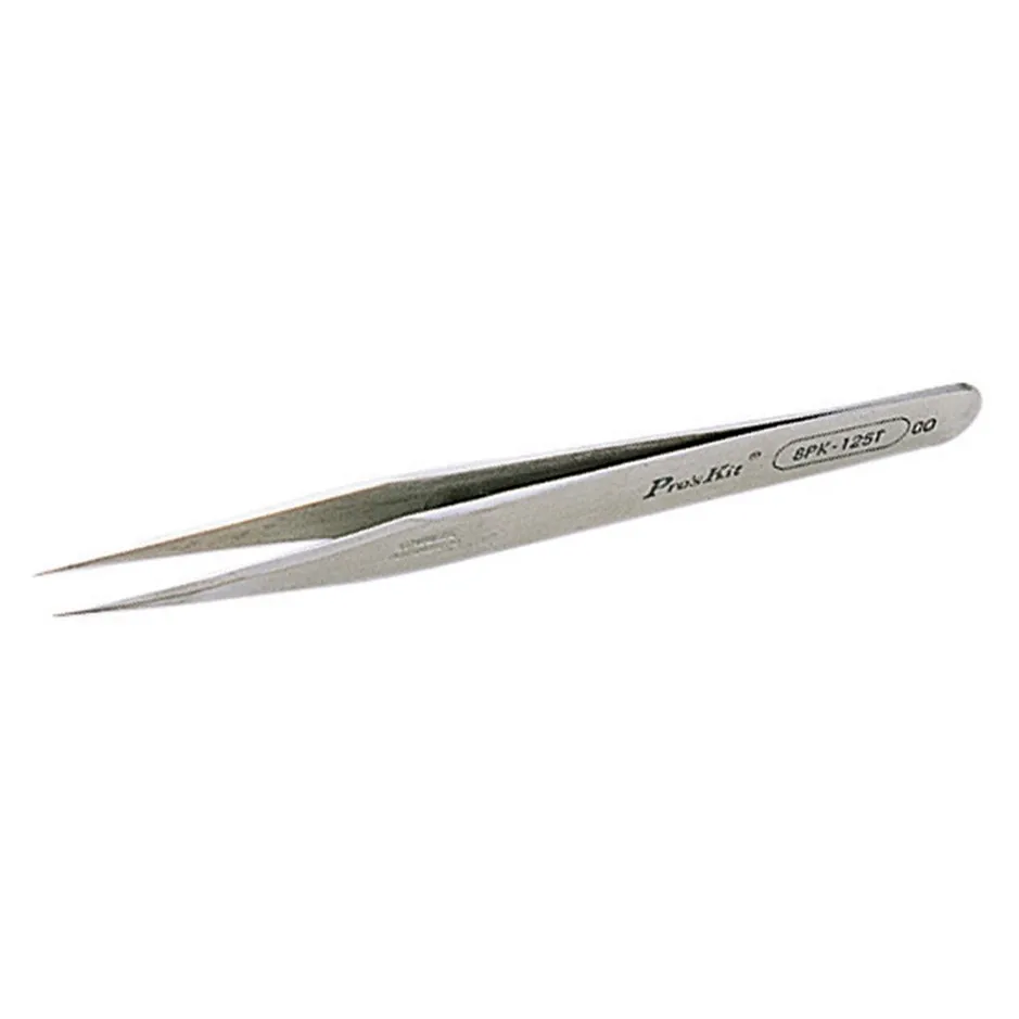 

Free Shipping Proskit 1PK-125T Anit-magnetic Tweezer Stainless Steel Tip Straight Tweezers Electircian Hand Tools Electronic DIY