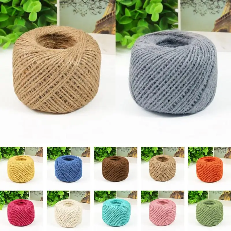 

2MM 50M Natural Burlap Fiber Jute Twine Rope Cord String Craft DIY Decor Gift Packing Christmas Event Party Decor