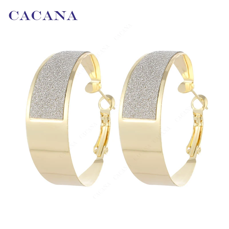 CACANA Hoop Long Earrings For Women Beautiful Wide Round Bijouterie Hot Sale No.A856 A857