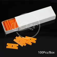 Тонировка, Инструмент для тонировки 100 шт./лот Пластик Бритвы Скребки лезвия двойной Бритвы лезвия ракель для оклеивание окно оттенок Клей Удалить Инструменты