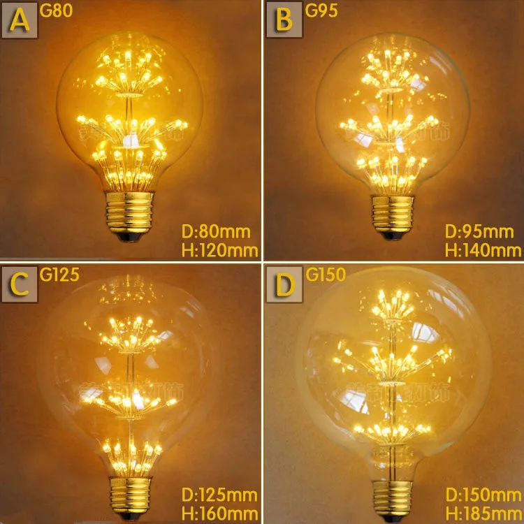 G80 G95 G125 2W LED Bombilla Edison лампа E27 винтажная лампочка Эдисона Ретро Ampoules Decoratives|ampoules decoratives|edison bulbs retroe27 vintage |