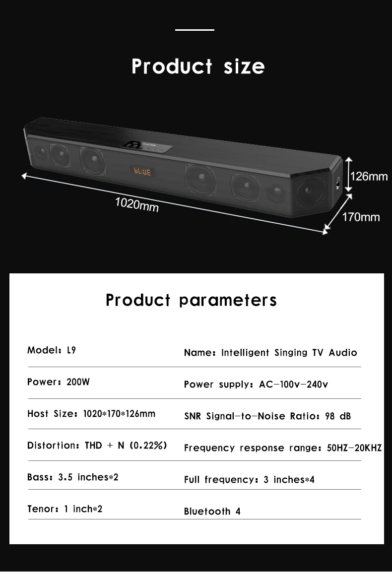 Amoi L9 домашний кинотеатр Караоке ТВ звуковая панель 5,1 аналоговый 3D стерео объемный звук беспроводной телефон Bluetooth динамик сабвуфер