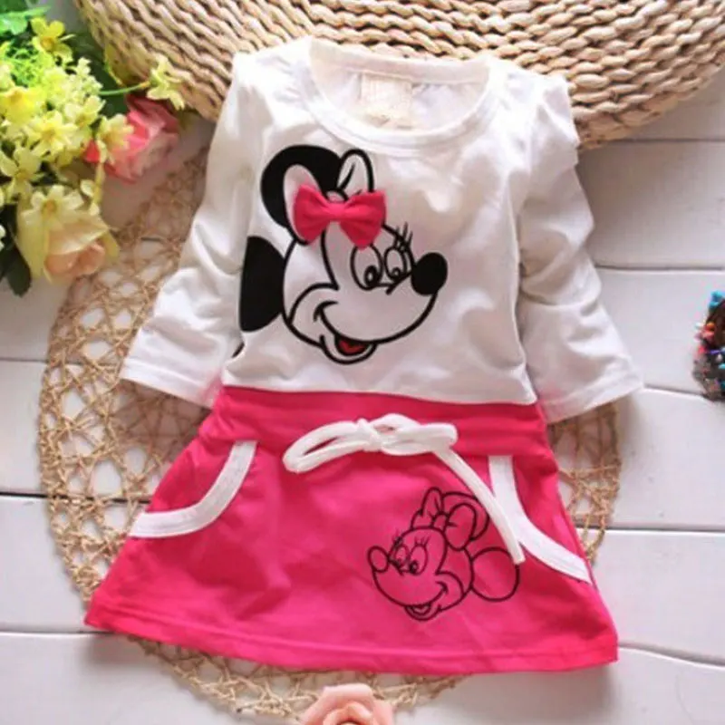 Fashion summer Minnie girl dress red green new children's dress cute cartoon...