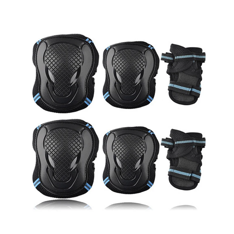 

6pcs/set Skateboard Ice Roller Skating Protective Gear Elbow Pads Wrist Guard Cycling Riding Knee Protector for Kids Men Women